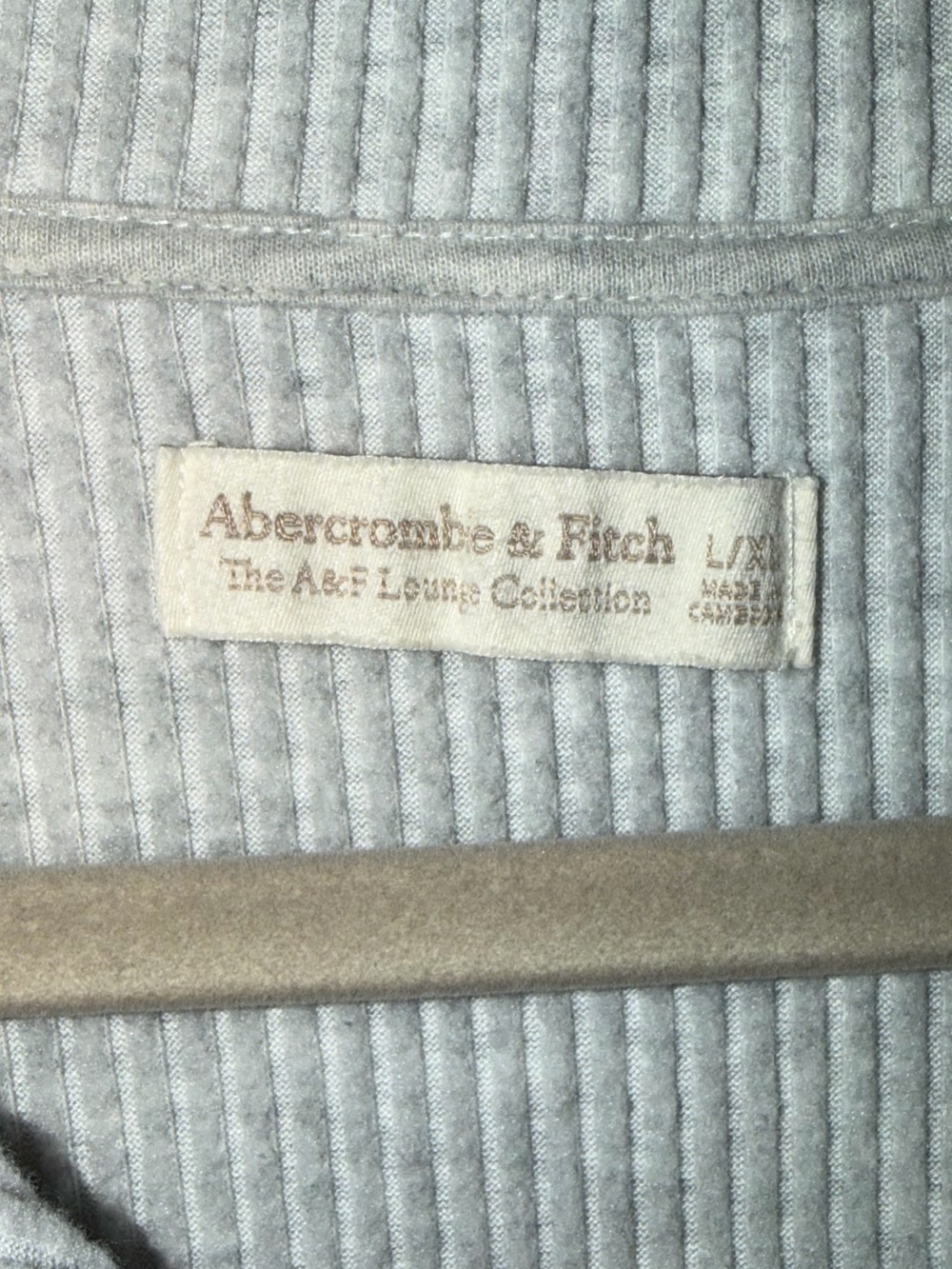 Brushed Rib Half Zip Gray Pullover (Lounge Collection) - Picture 4 of 4